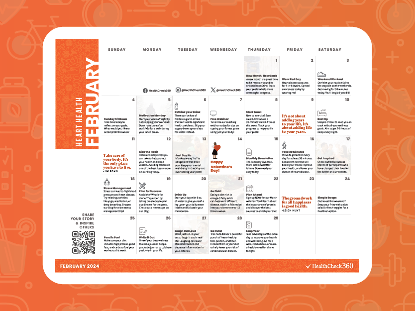 Free Resource: February 2024 Well-Being Calendar